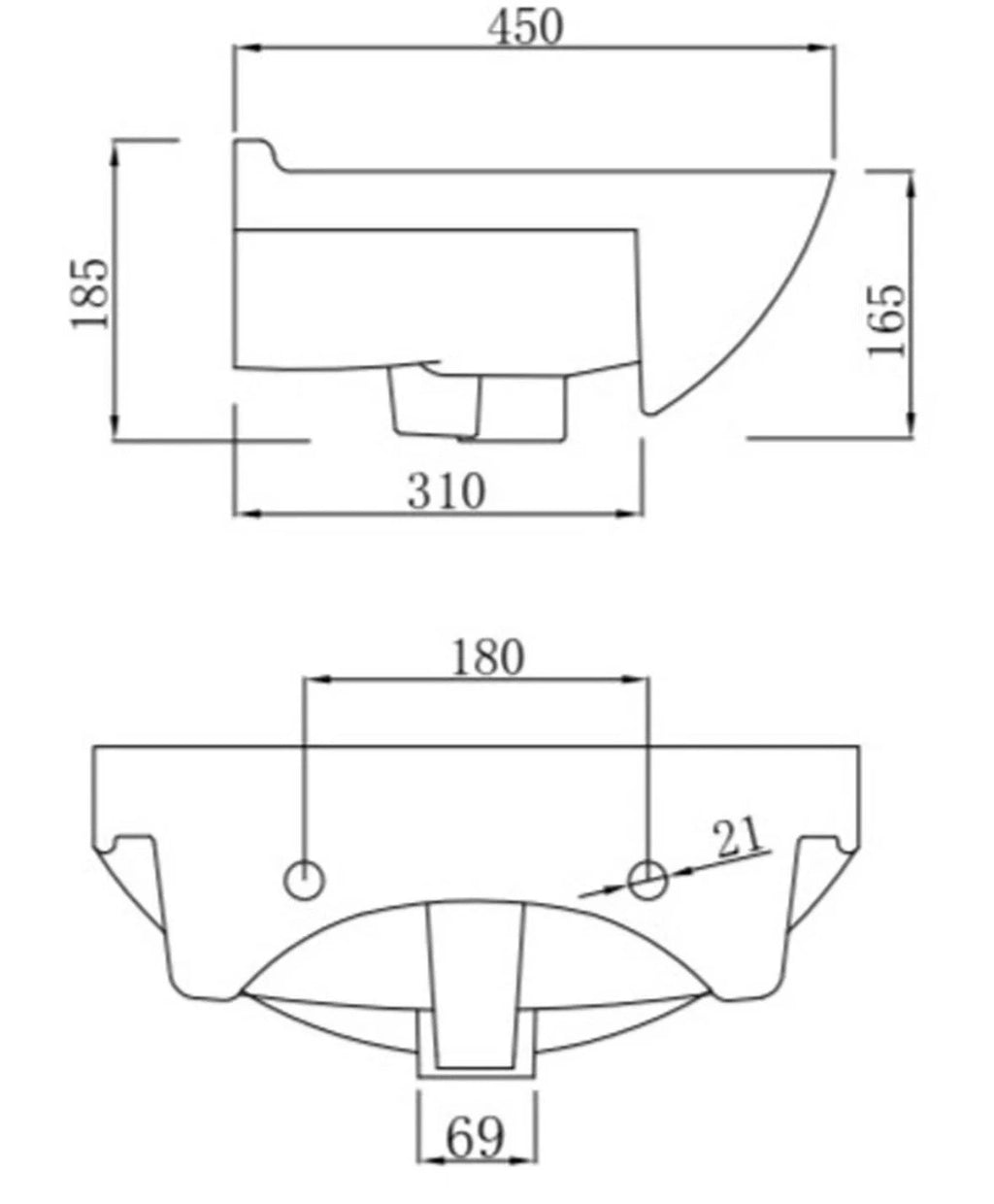 450mm No Plumbing Sink with 4L System