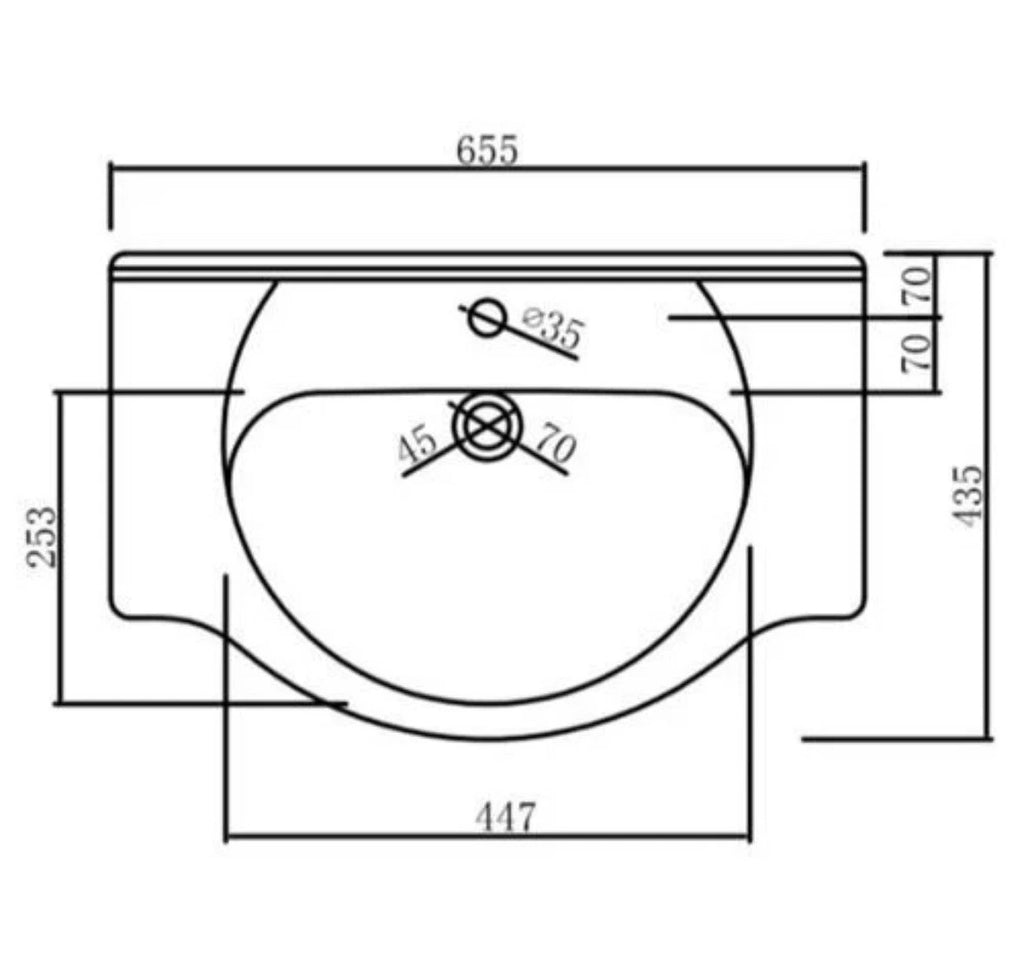650mm Upgraded Two-Door No Plumbing Sink with Round Basin